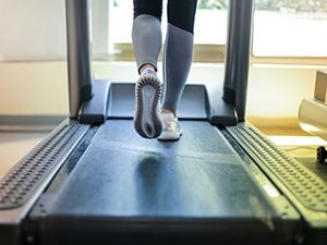 Running on the treadmill at your Weyers Cave Apartment Fitness Cdnter